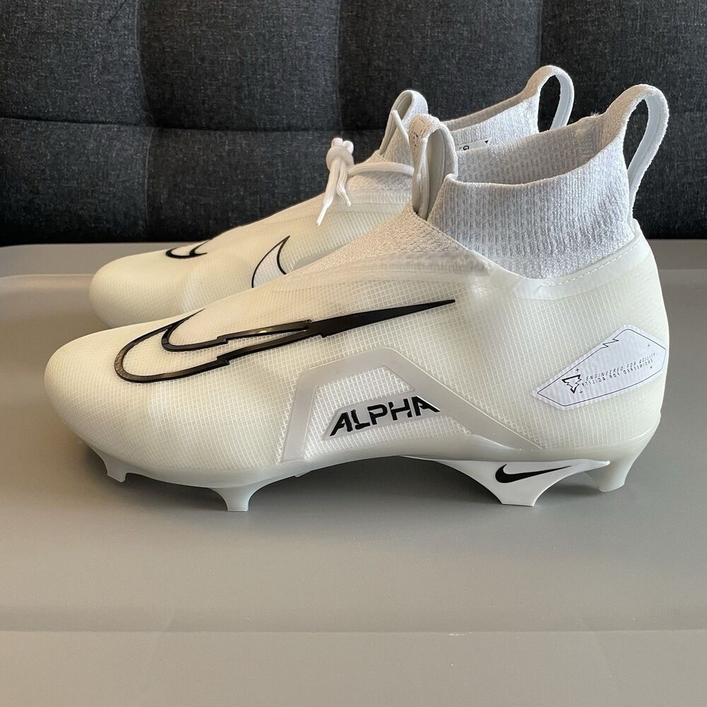 Nike Alpha Menace Elite 3 Mid Football Cleats White Black DM1792-109